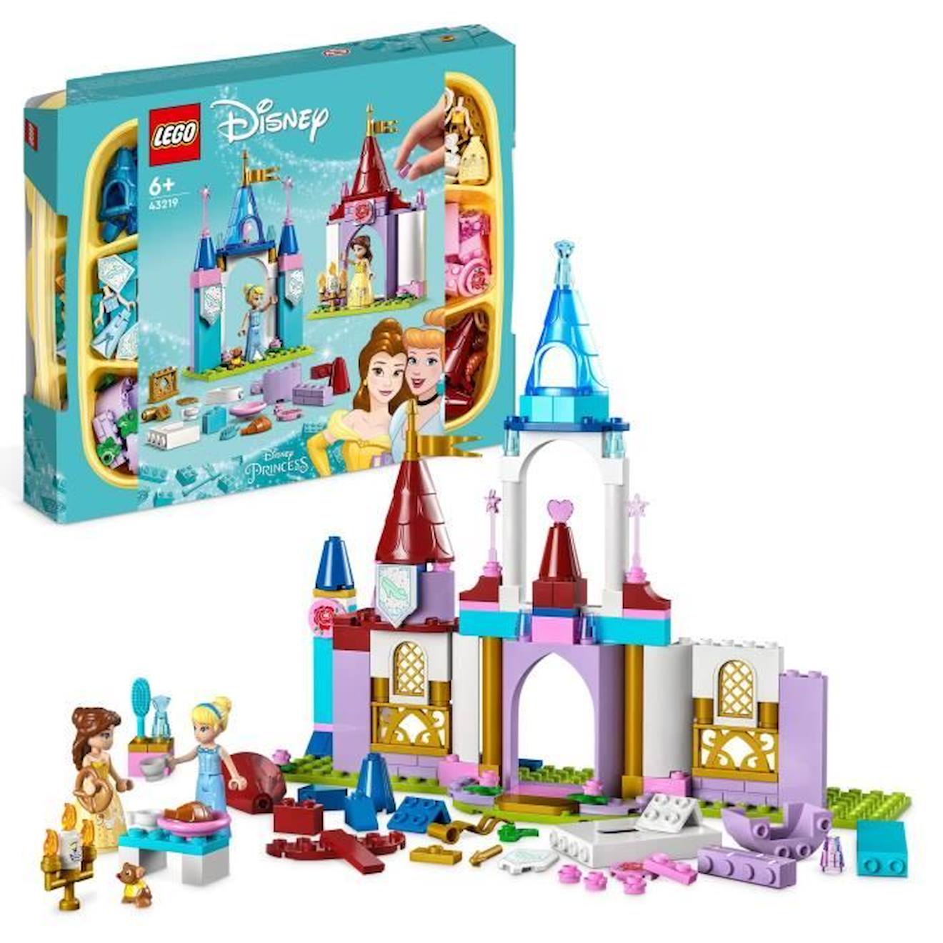 Lego® Disney Princess 43219 Châteaux Créatifs, Jouet Château Avec Mini-poupées Belle Et Cendrillon B