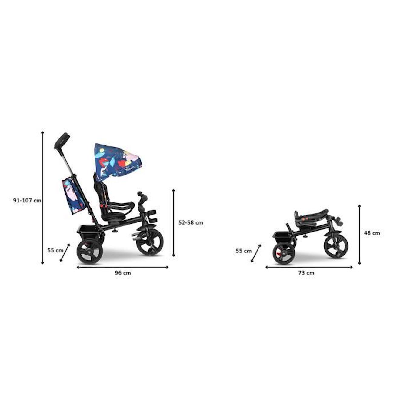 LIONELO Haari - Tricycle bébé évolutif - Jusqu'à 25 Kg - Siège réversible -  Grand Panier Sac - Porte-gobelet - Roue Libre - Limited