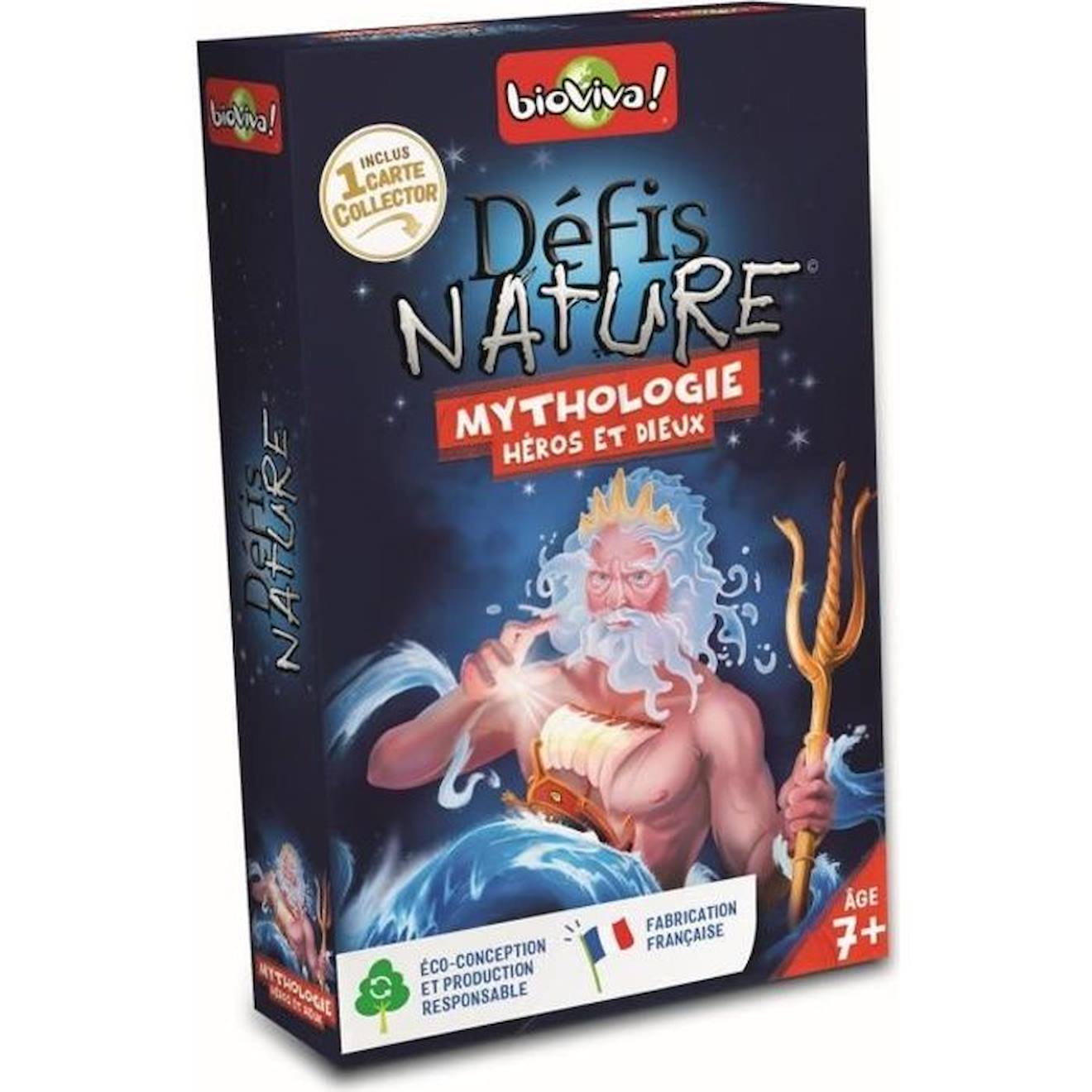 Jeu De Cartes Défis Nature Mythologie Bioviva - 36 Cartes + 1 Carte Collector Bleu