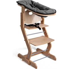 Tissi - Chaise haute en bois naturel avec attache bébé  - vertbaudet enfant