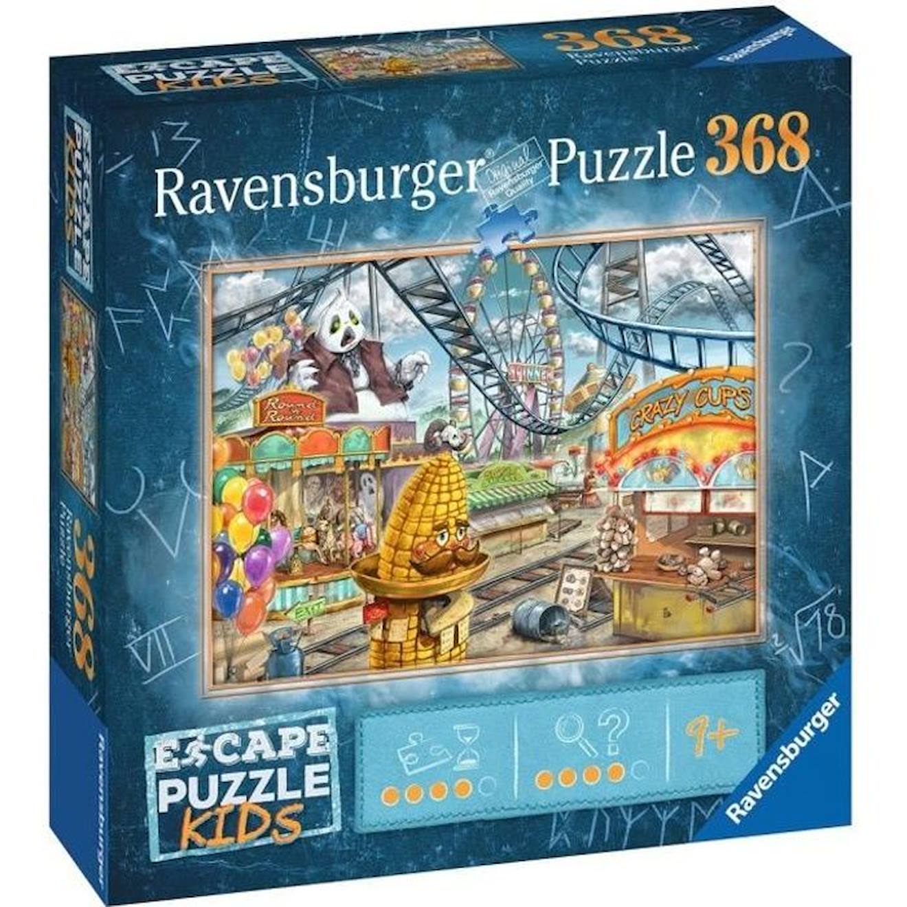 Escape Puzzle Kids - Le Parc D'attractions - Ravensburger - Puzzle Escape Game 368 Pièces Bleu