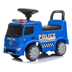 Porteur Mercedes Antos Police Truck pour enfant - Milly Mally - Bleu - Jouet en plastique avec 4 roues  - vertbaudet enfant