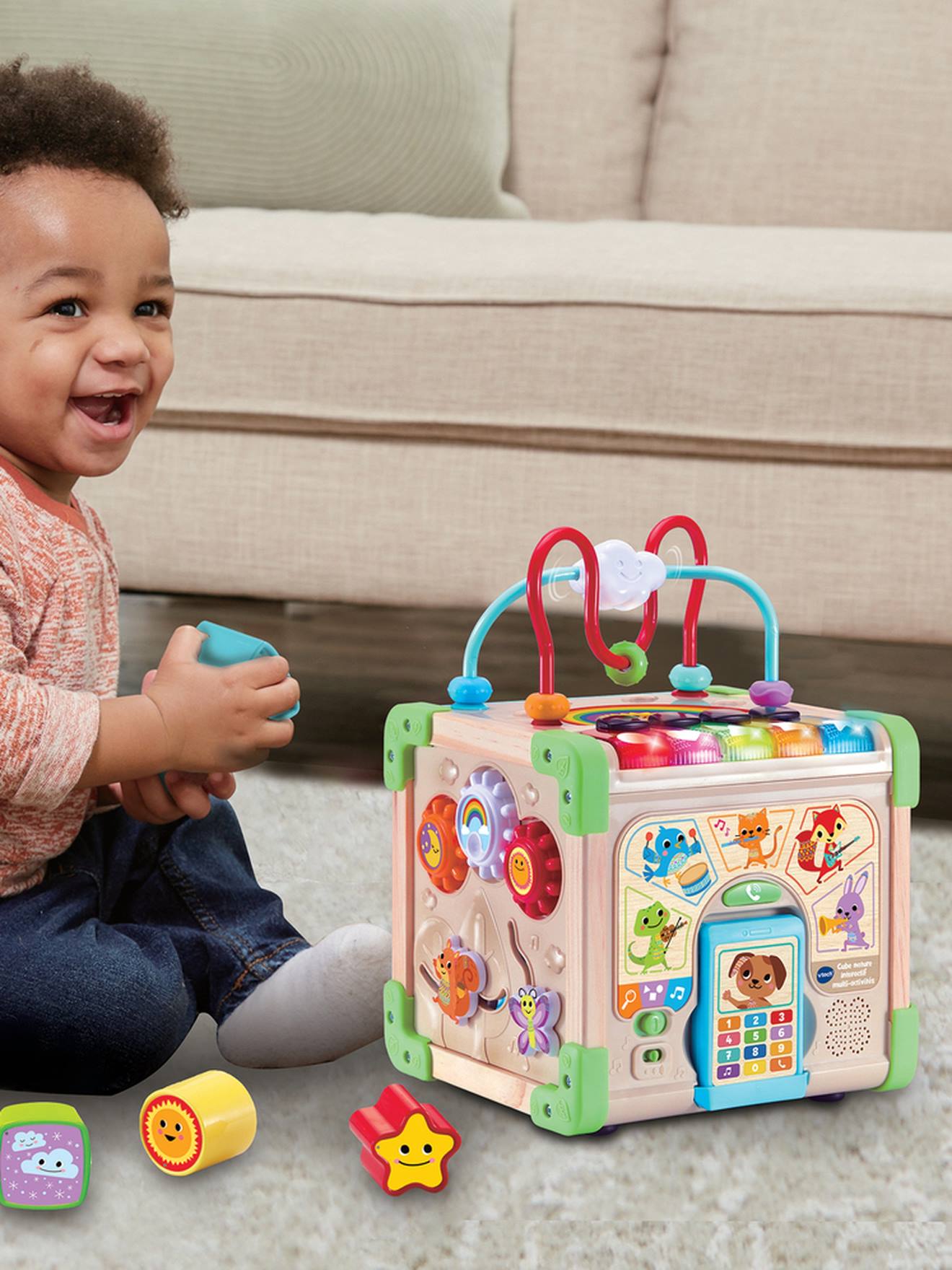 Cube nature interactif multi-activités - marron