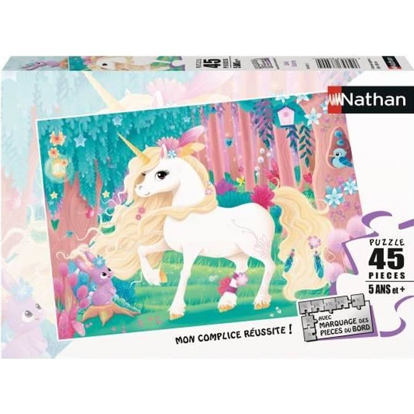 Puzzle Enfant 45 Pièces Jolie Licorne Nathan - Poster Inclus - Thème Fantastique - Mixte - A Partir 