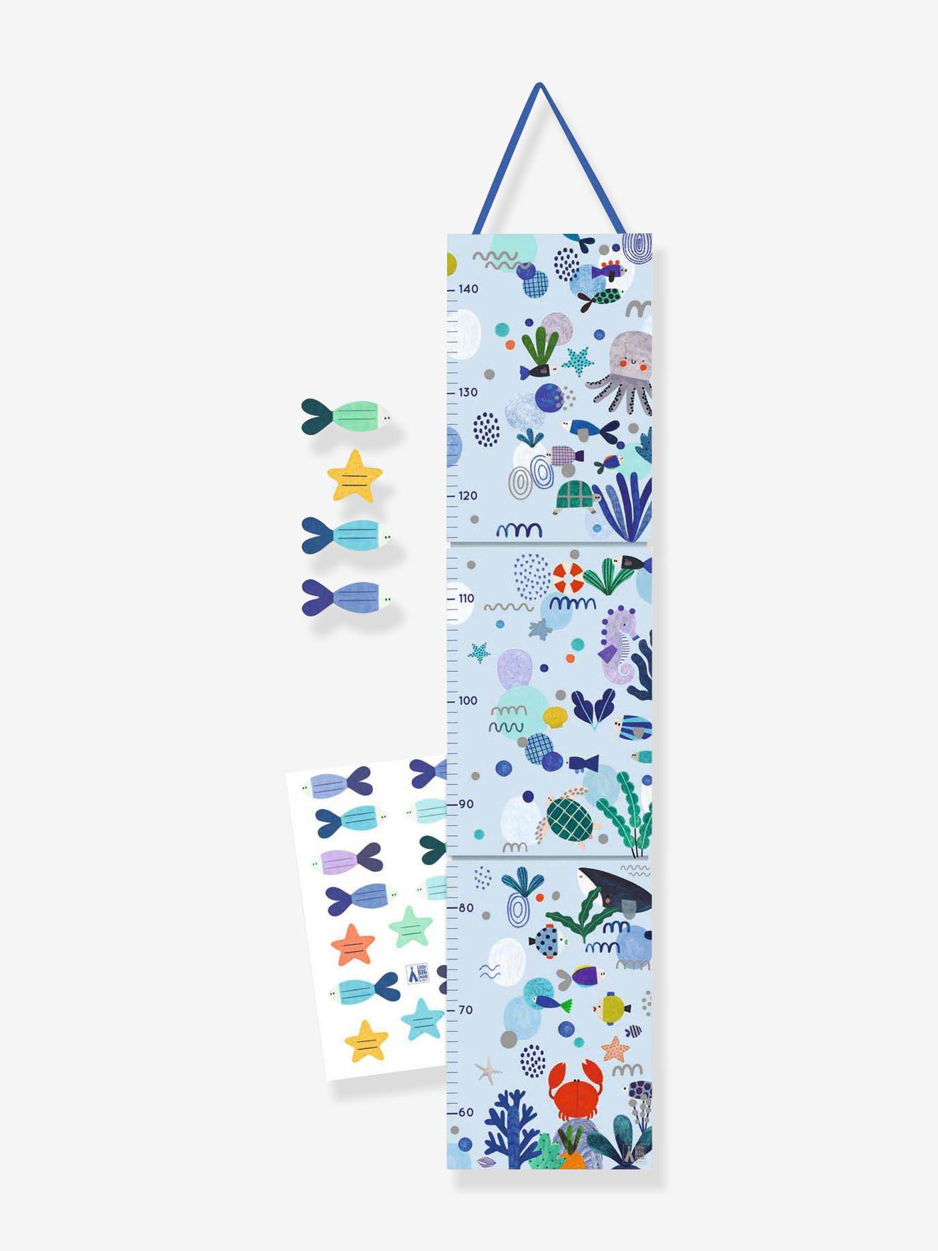 Toise en papier et stickers Océan - DJECO bleu