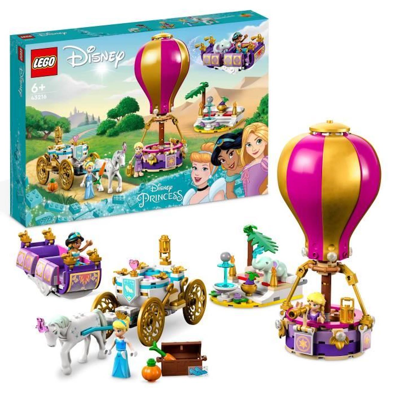 Lego® Disney Princesse 43216 Le Voyage Enchanté Des Princesses, Jouet Avec Cheval, Et Figurines Blan