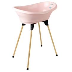 Puériculture-Toilette de bébé-THERMOBABY KIT BAIGNOIRE VASCO Rose Poudré : baignoire + pieds + tuyau de vidange