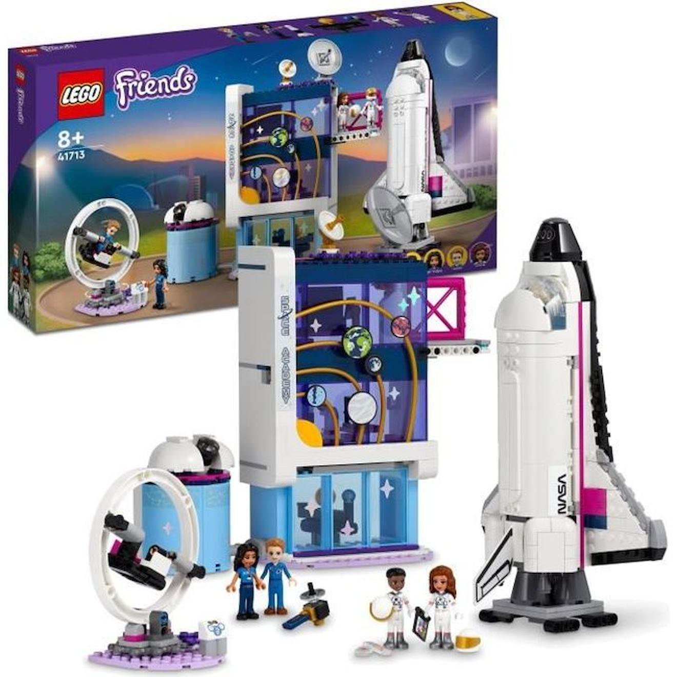 Lego 41713 Friends L’académie De L’espace D’olivia, Jouet Sur L'espace, Avec Fusée Et Simulateur, Ca