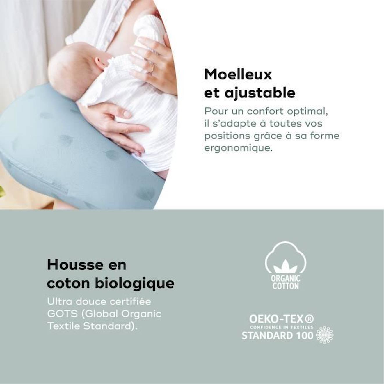 Babymoov B.LOVE Coussin de Maternité & Allaitement avec Remplissage  Microbilles ultra-fines - Made in Europe