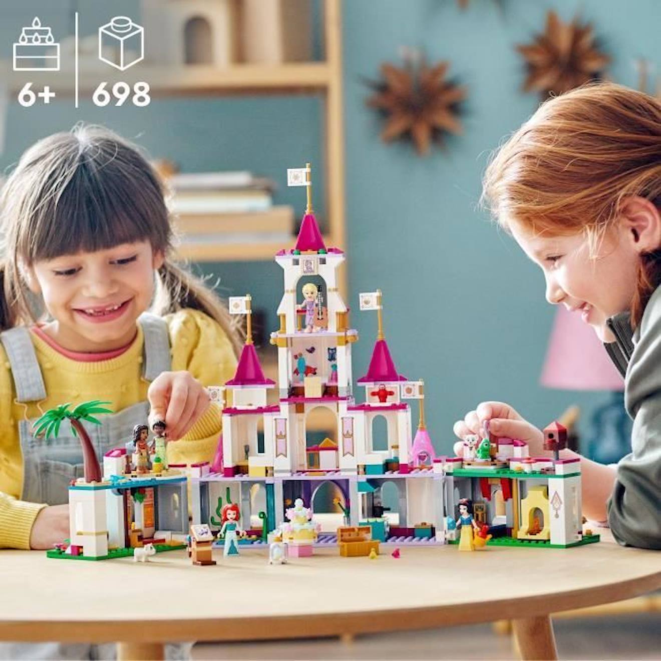LEGO 43205 Disney Princess Aventures Épiques dans le Château, Jouet Ariel,  Vaiana et Raiponce, Figurines Animaux, Enfants Dès 6 Ans blanc - Lego