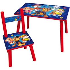 Chambre et rangement-FUN HOUSE PAT'PATROUILLE Table H 41,5 cm x l 61 cm x P 42 cm avec une chaise H 49,5 cm x l 31 cm x P 31,5 cm - Pour enfant