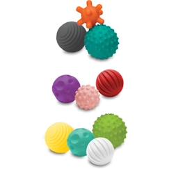 Jouet-INFANTINO Set de 10 balles sensorielles multicolores