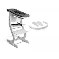 Chaise haute réglable - TISSI - Attache bébé et barreau de sécurité - Blanc  - vertbaudet enfant