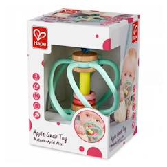 -Jouet pour bébé - HAPE - Hochet pomme en bois et silicone - Vert - Mixte - A partir de 10 mois