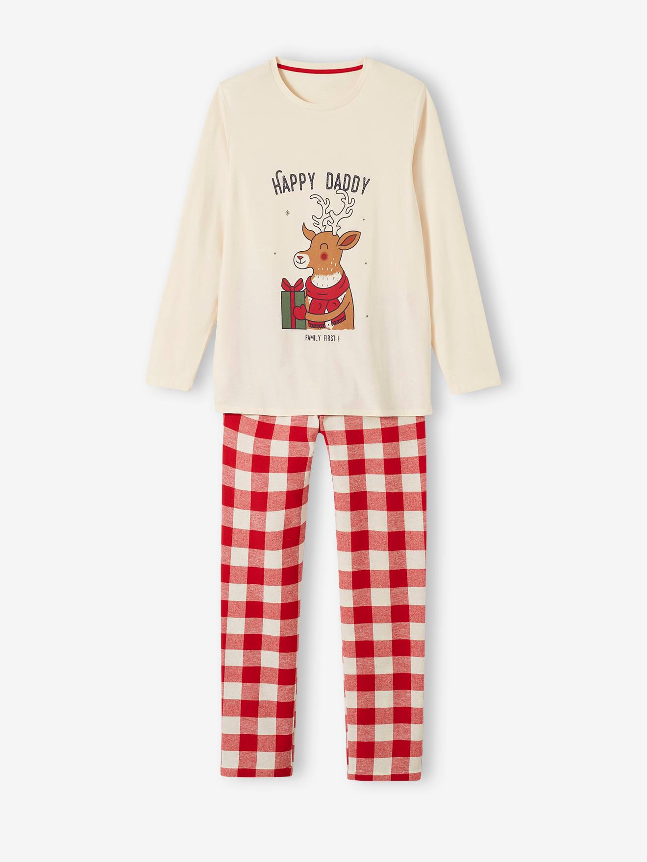 Pyjama de Noël homme capsule Happy Family écru