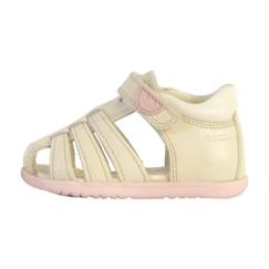 Chaussures-Chaussures fille 23-38-Sandales-Sandales enfant Geox - Macchia Blanc - Cuir - Scratch - Confort exceptionnel