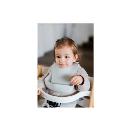 Bavoir bébé en silicone écologique - gris clair - KINDSGUT - A partir de 6 mois GRIS 2 - vertbaudet enfant 