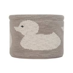 Petit panier de rangement gris motif lapin 100% coton gris - Kindsgut