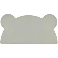 -Set de table en silicone en forme d'ours - KINDSGUT - gris foncé - lavable et antidérapant