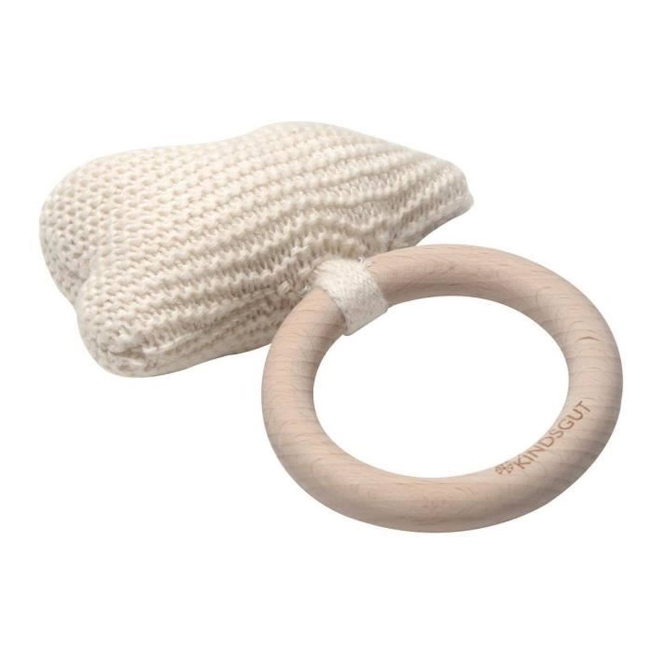 Jouet À Saisir Crochet Nuage - Kindsgut - Hochet Coton Bois - Bébé 0 Mois - Respectueux De L'environnement Blanc (Kindsgut) - Image 1