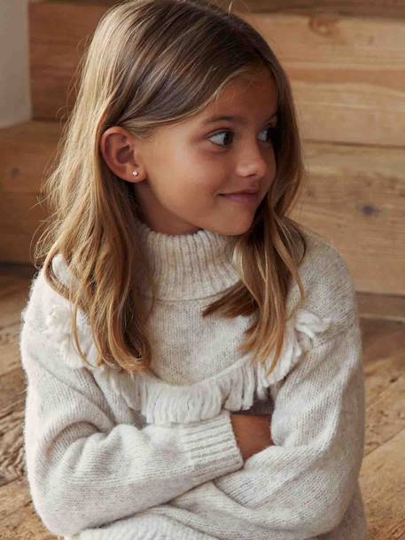 Robe en tricot animée de franges fille beige chiné 6 - vertbaudet enfant 