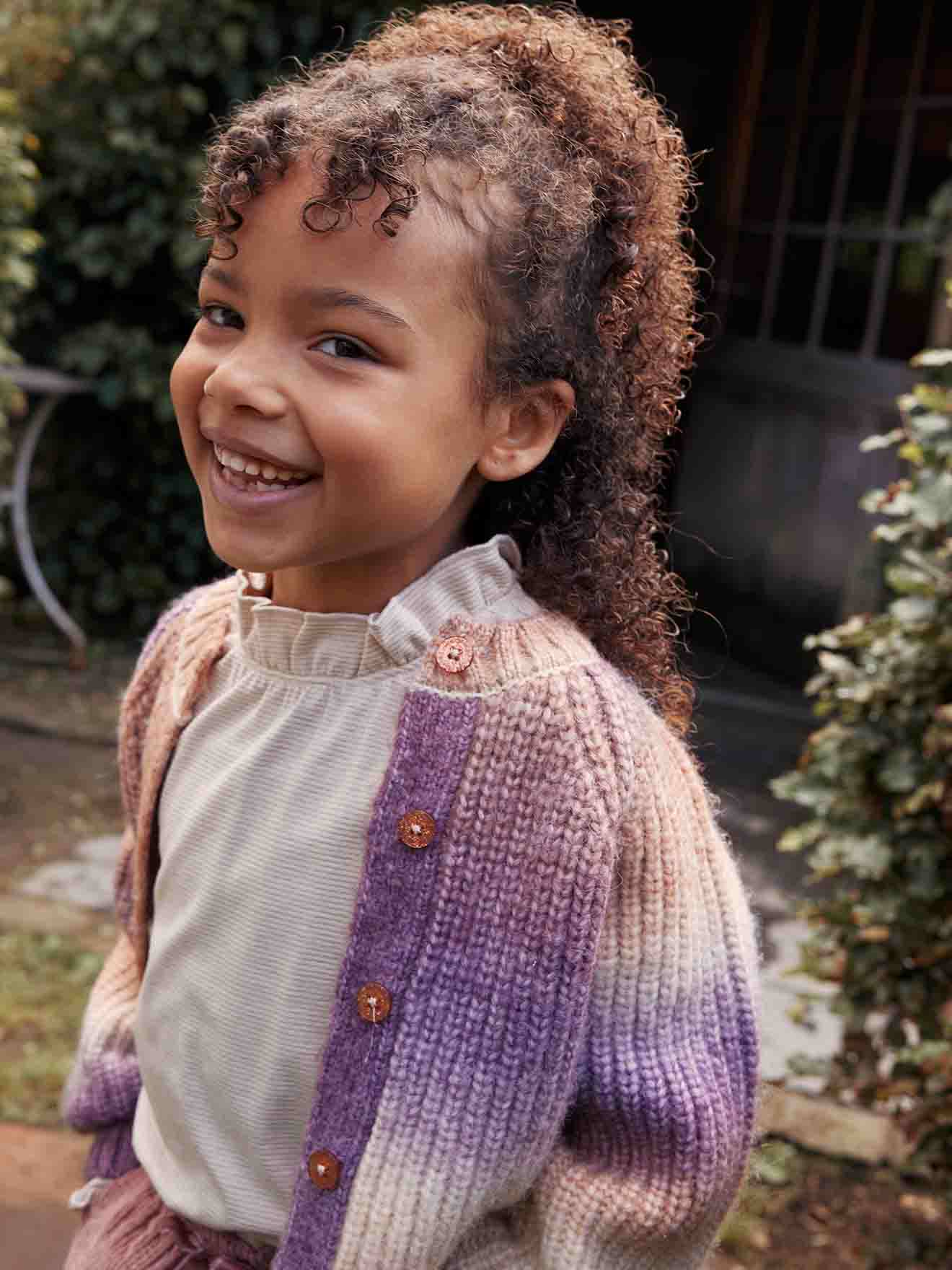 T-shirt à rayures brillantes fille écru