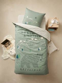 Parure housse de couette enfant et taie d'oreiller avec coton recyclé NOMAD  - vertbaudet enfant