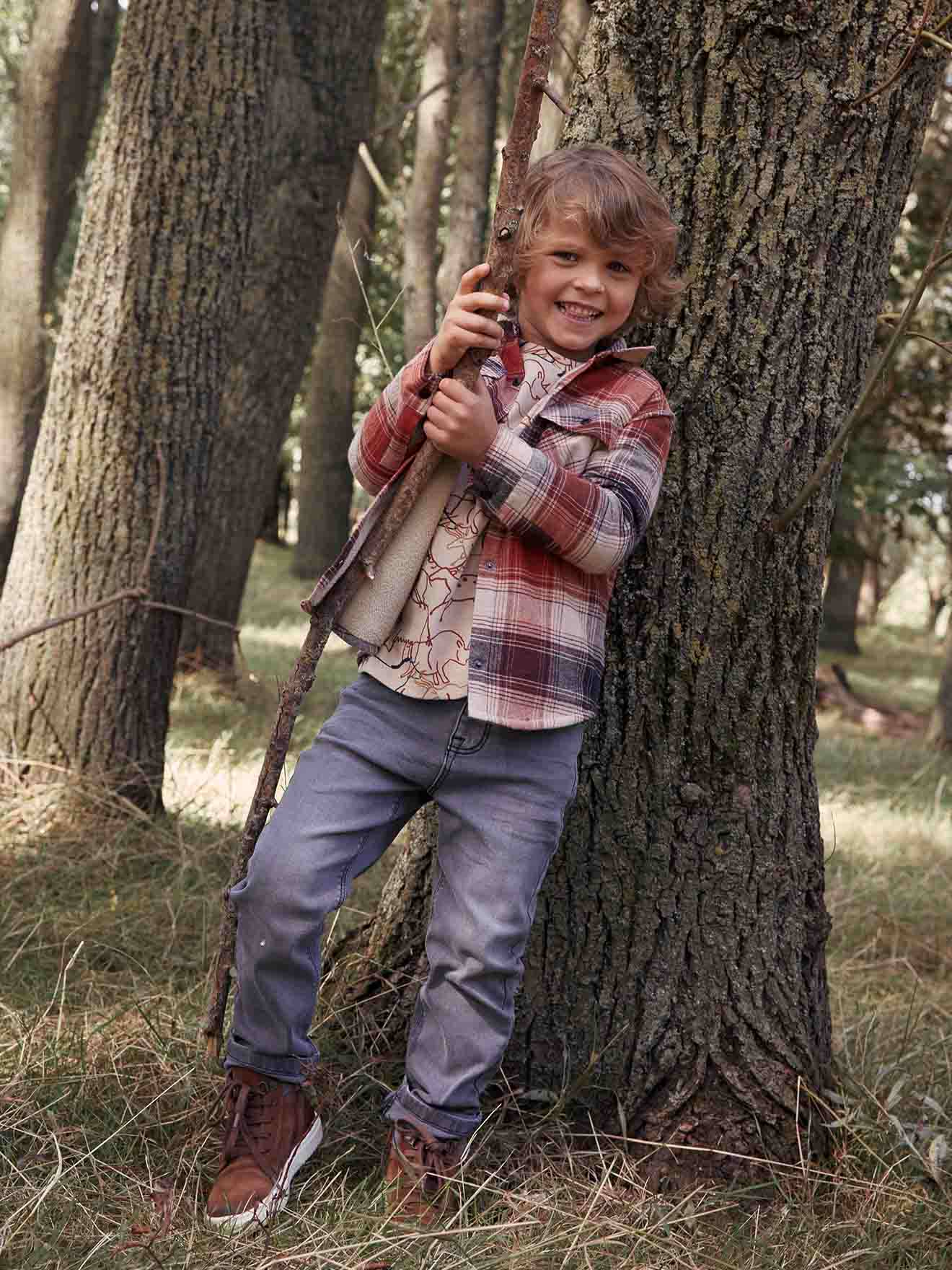 Jean droit relax forme loose garçon denim gris