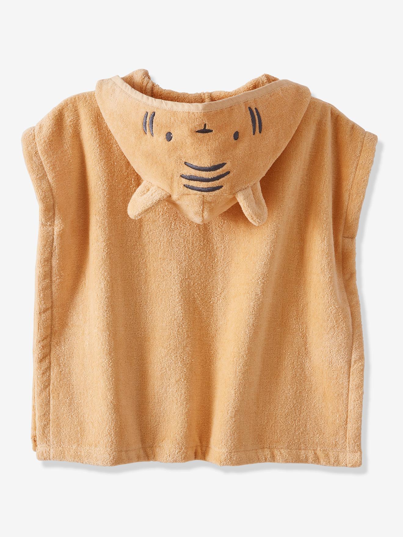Poncho de bain bébé avec coton recyclé personnalisable Animal ocre (Vertbaudet) - Image 2