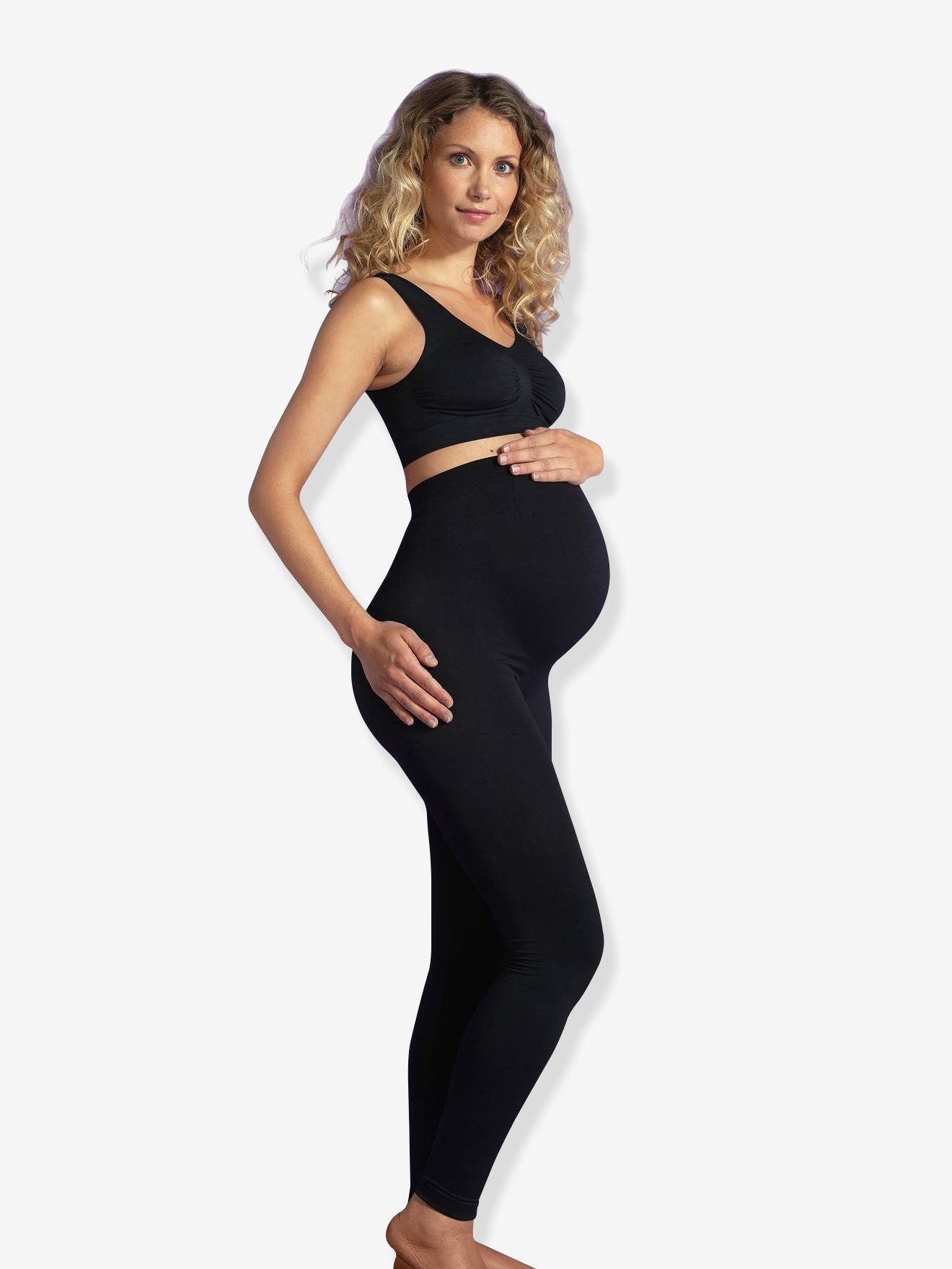 Legging de grossesse soutien ventral et dorsal intégré noir