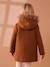 Duffle-coat à capuche en drap de laine fille fermeture par brandebourgs camel+encre 10 - vertbaudet enfant 