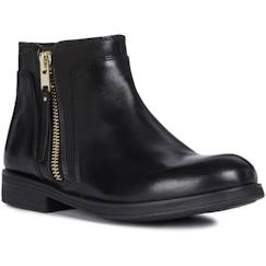 Chaussures-Chaussures fille 23-38-Boots, bottines-GEOX Bottine Jr Agata Noir Enfant