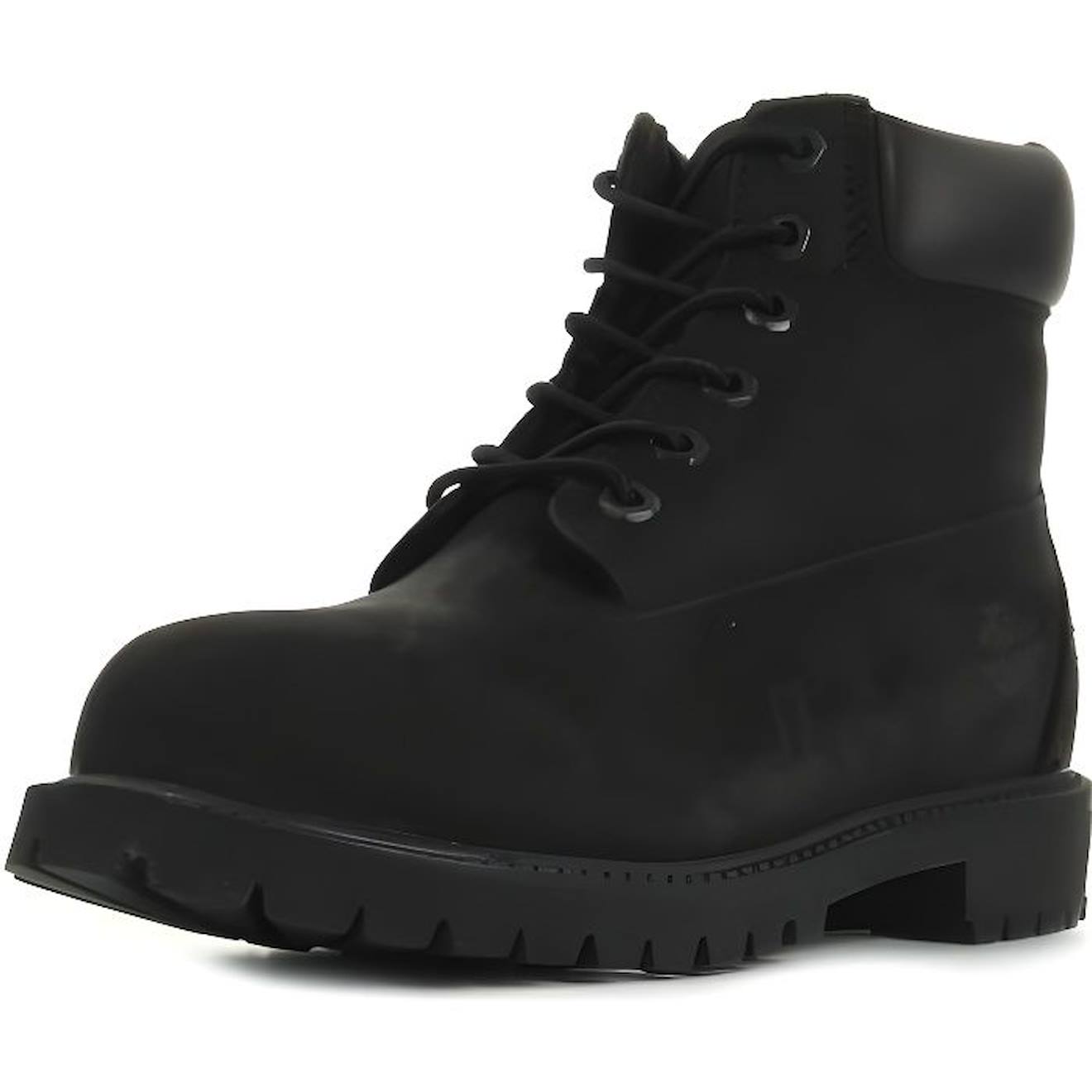 Boots Enfant Timberland 6in Prem Black Nubuck - Cuir - Lacets - Noir Noir