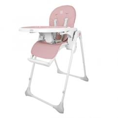 Puériculture-Chaise haute réglable ASALVO Arzak - Pink - Dossier et repose-pieds ajustables - Plateau double et amovible