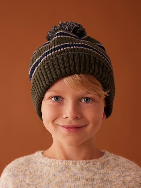 Garçon-Accessoires-Ensemble bonnet + snood + gants ou moufles en maille côtes perlées garçon