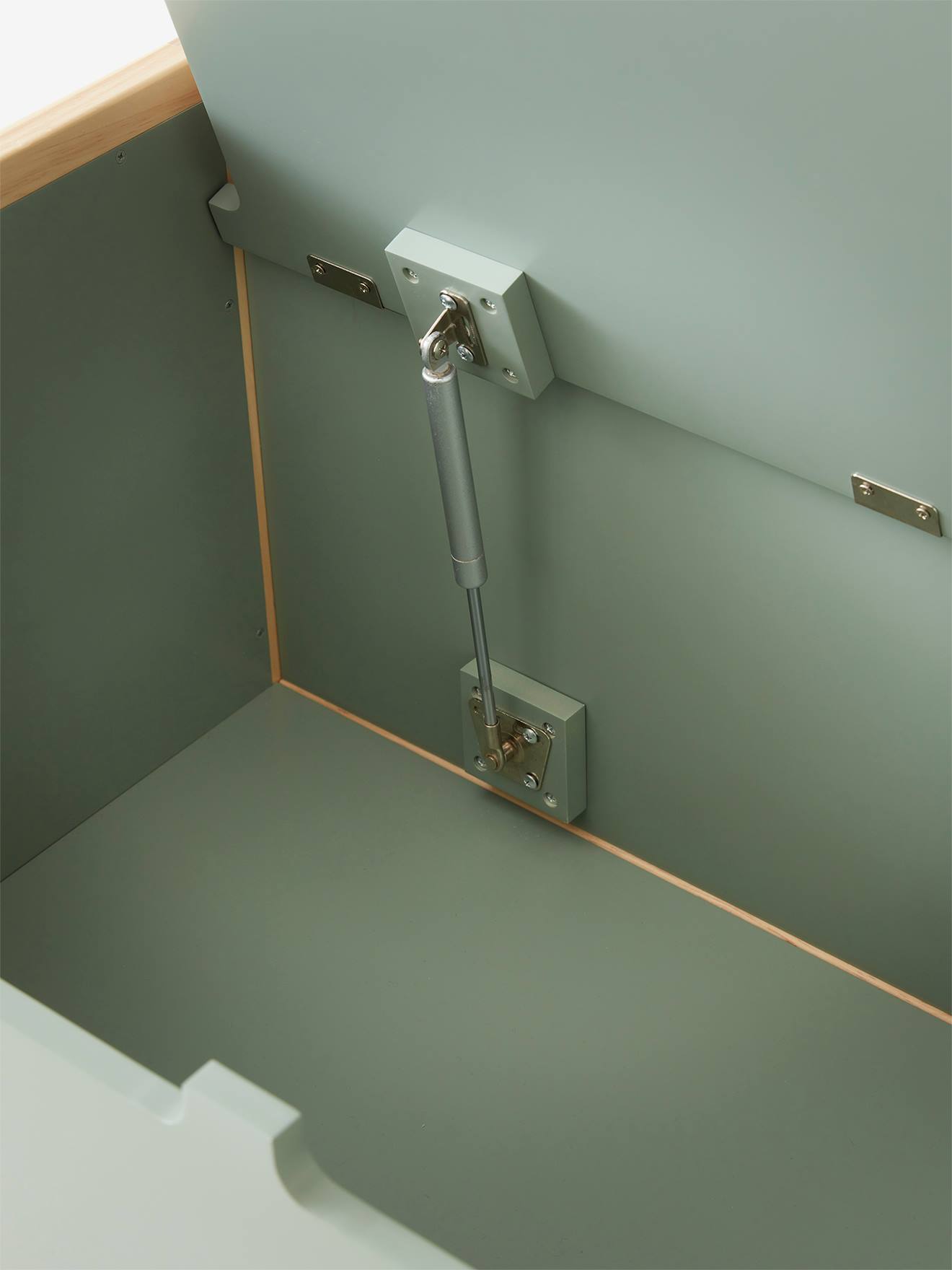 Coffre de rangement / banc cannage LIGNE POÉSIE vert (Vertbaudet) - Image 2