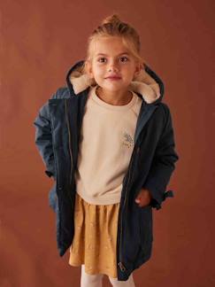 Parka à capuche chic effet peau de pêche fille  - vertbaudet enfant