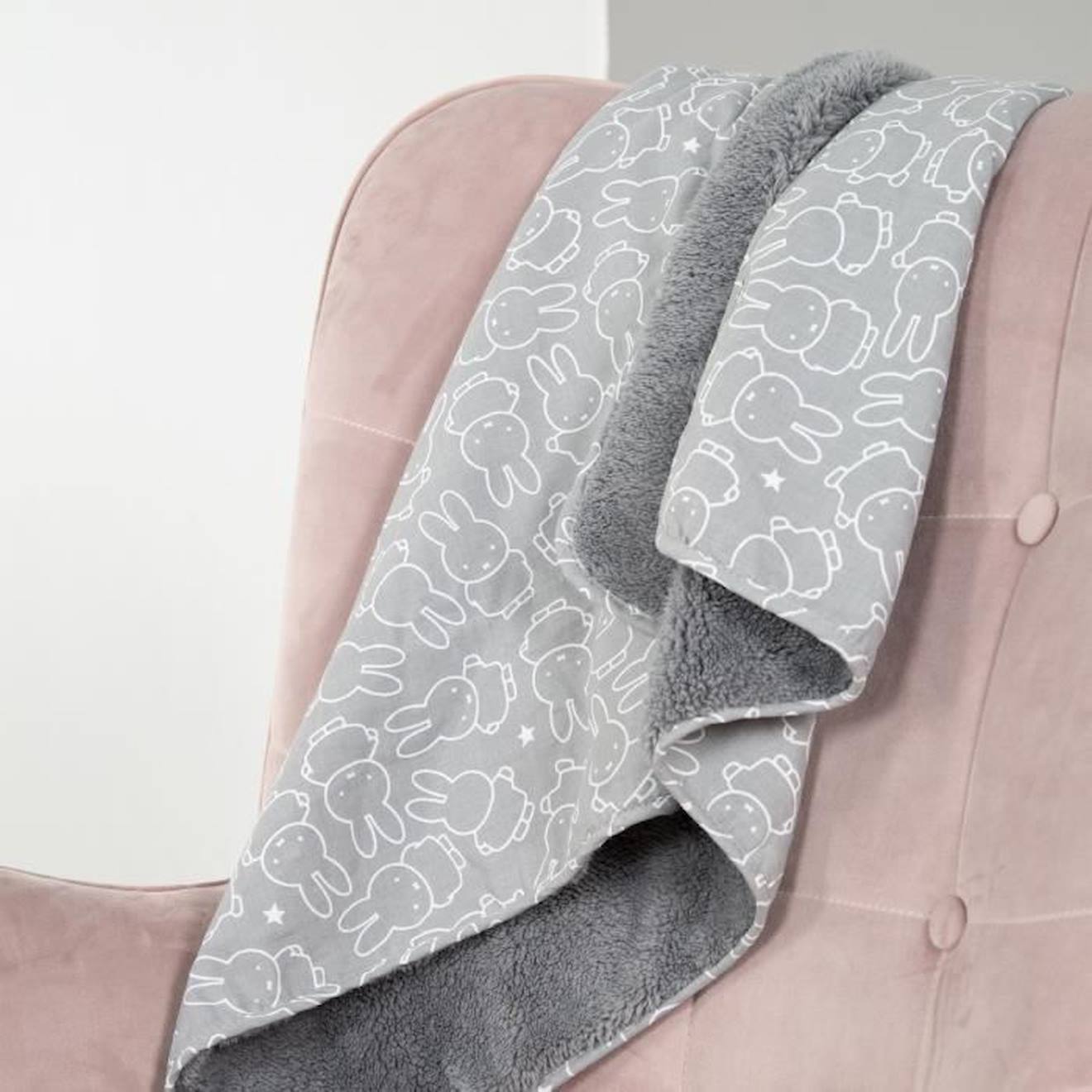 Gris  Couverture pour bébé motif lapin - Maison - Laine mélangée