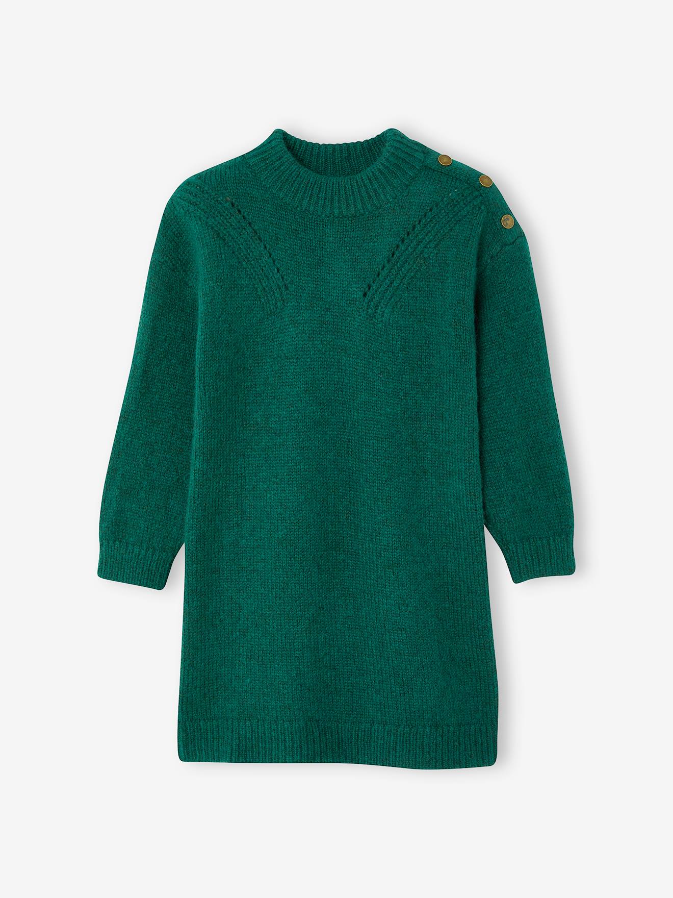 Robe en tricot fille vert