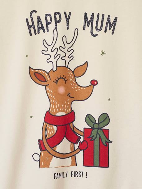 Pyjama de Noël femme collection capsule 'Happy Family' écru 7 - vertbaudet enfant 