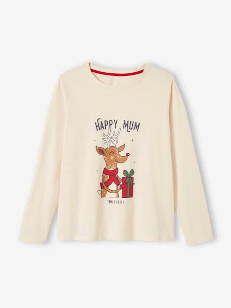 Pyjama de Noël femme collection capsule 'Happy Family' écru 4 - vertbaudet enfant 