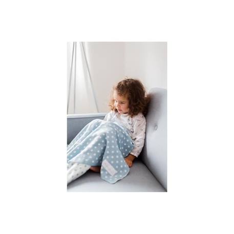Couverture bébé tricotée - KINDSGUT - 100% coton - pois - 80 x 100 cm BLEU 2 - vertbaudet enfant 