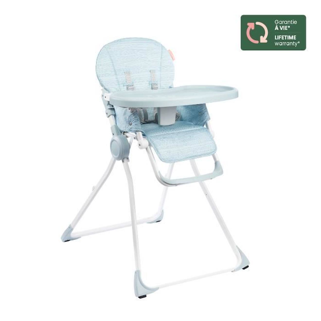 Chaise haute bébé pliable réglable hauteur, dossier et tablette - Ptit