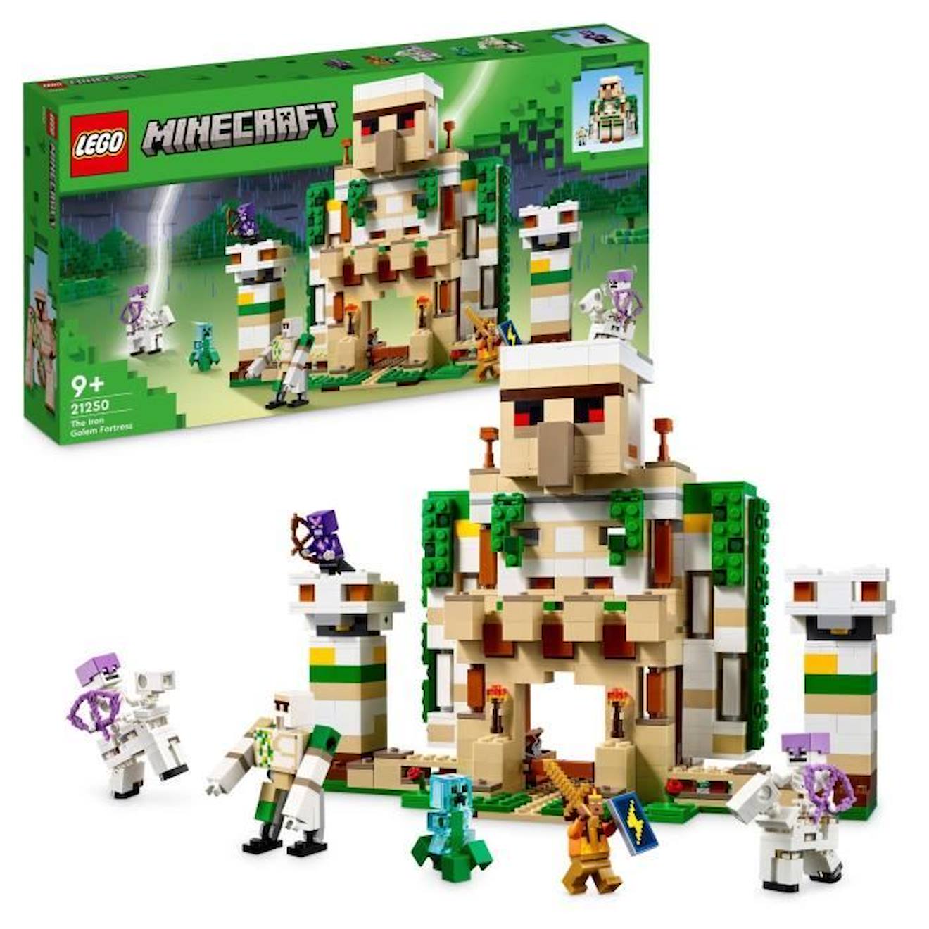 Lego® Minecraft 21250 La Forteresse Du Golem De Fer, Jouet Château Qui Se Transforme En Grande Figur