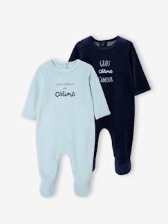 Bébé-Pyjama, surpyjama-Lot de 2 dors-bien bébé en velours BASICS