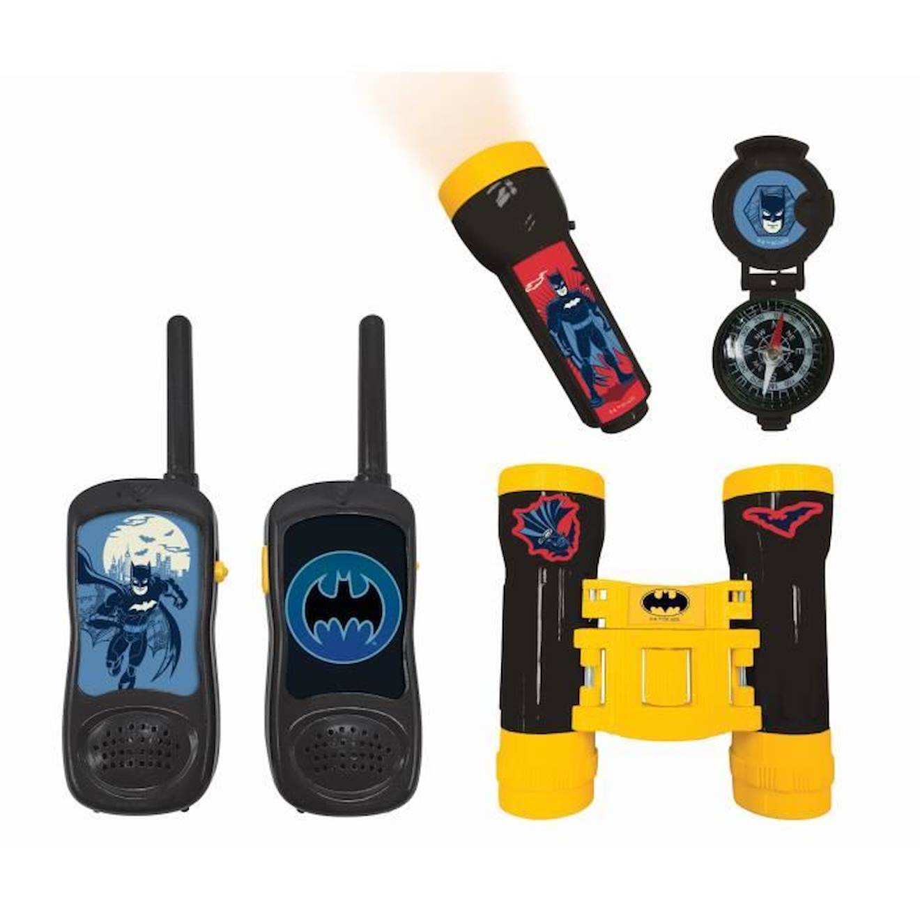 Kit D'aventurier Batman - Lexibook - Talkie-walkies Portée 120m, Jumelles Et Boussole Noir