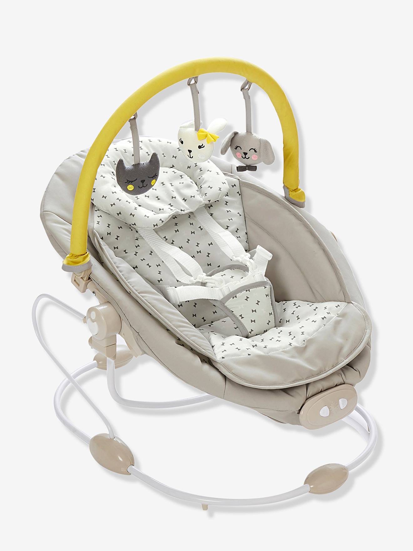 Balancelle avec arche de jeux Babyswing gris (Vertbaudet) - Image 1