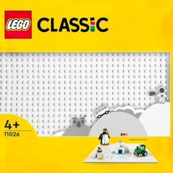 -LEGO® 11026 Classic La Plaque De Construction Blanche 32x32, Socle de Base pour Construction, Assemblage et Exposition