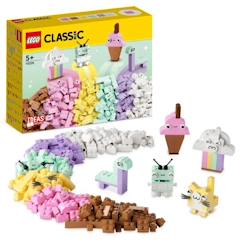 Jouet-Jeux d'imagination-Jeux de construction-LEGO® Classic 11028 L’Amusement Créatif Pastel, Jouets Briques avec Dinosaure et Chat, Cadeau