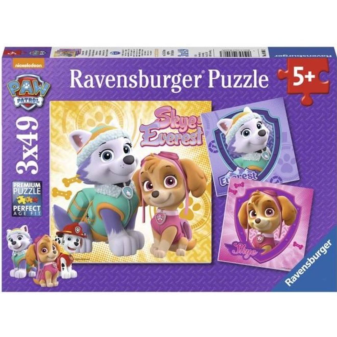 PAT' PATROUILLE Puzzles 3x49 pièces - Charmantes chiennes - Ravensburger -  Enfant dès 5 ans violet - Ravensburger